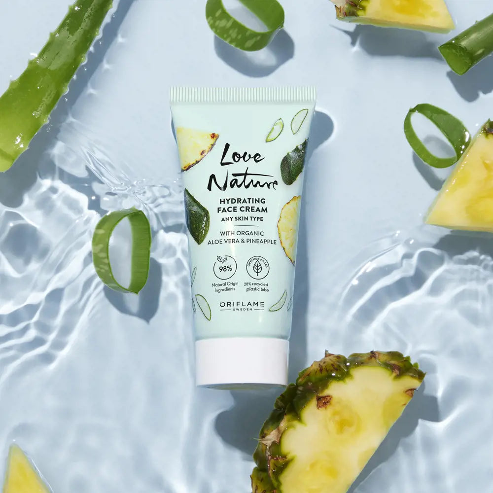 Crema Facial Hidratante con Aloe Vera y Piña Orgánicos Love Nature