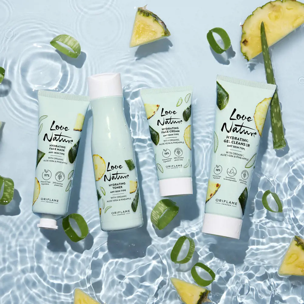Crema Facial Hidratante con Aloe Vera y Piña Orgánicos Love Nature